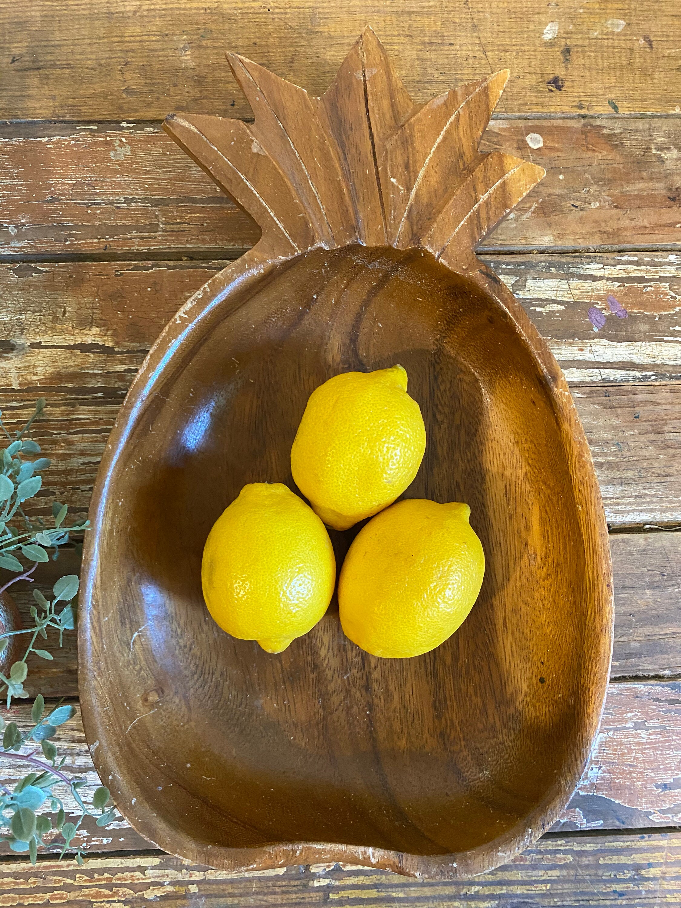Vintage Wooden Pineapple Bowl...Old. Retro. Hawaii. Etsy