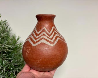 Vintage Tarahumara Pottery…Seed Pot. Hand Painted. Mexican Folk Art.