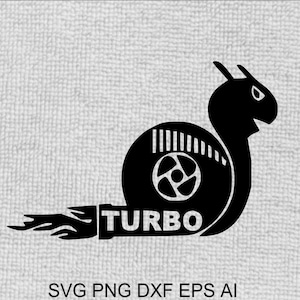 Sticker escargot humoristique Turbo Boost SVG - téléchargement numérique pour découpeurs de vinyle, imprimantes et lasers