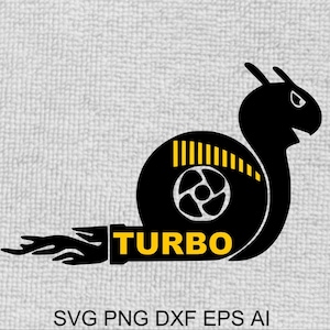 Sticker escargot humoristique Turbo Boost SVG - téléchargement numérique pour découpeurs de vinyle, imprimantes et lasers