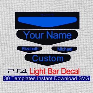 SVG-sticker lichtbalk PS4-controller: minder schittering, compatibel met alle vinylsnijders, digitale download