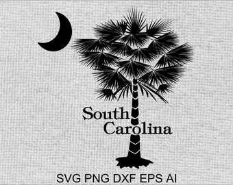 South Carolina Palmetto SVG: Halve maan sticker (digitale download)
