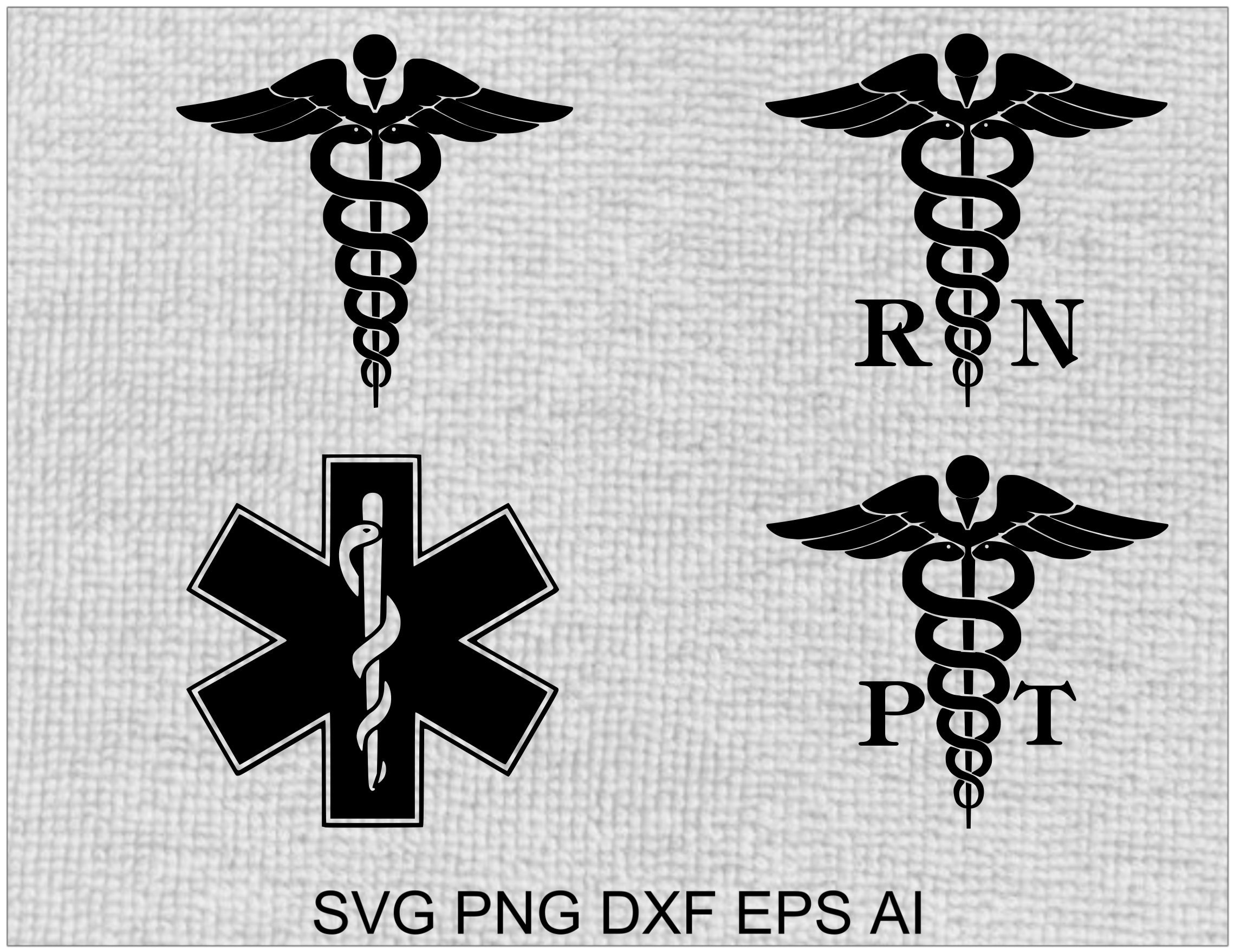Medical Caduceus SVG Digital Download Files Are Compatible - Etsy