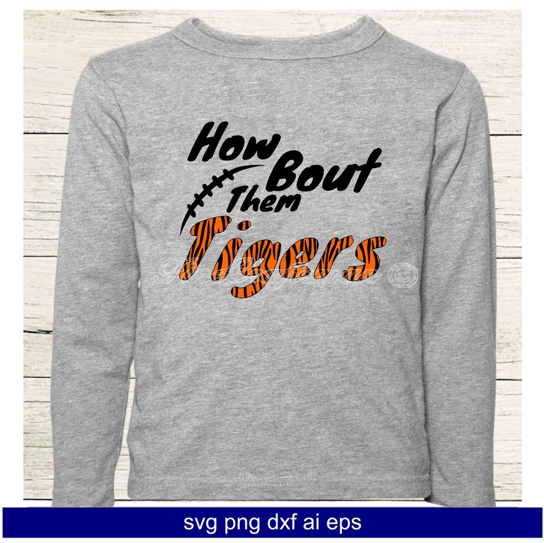 Download Tigers Football SVG Make your own T-Shirt Transfers Stickers | Etsy