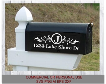 Monogram Mailbox Decal SVG - Digital Files for Custom Vinyl Cutting, Engraving & Printing