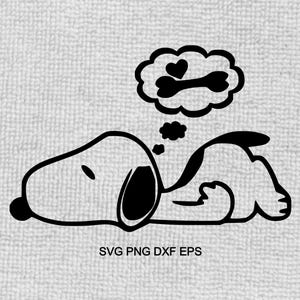 Adesivo SVG do Snoopy Daydream - Arquivos digitais para cortadores de vinil, impressoras e corte a laser