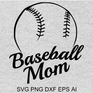 Baseball Mom SVG für Abziehbilder: Digitaler Download für Schneidemaschinen, Drucker, Laser & Sublimationstransfers