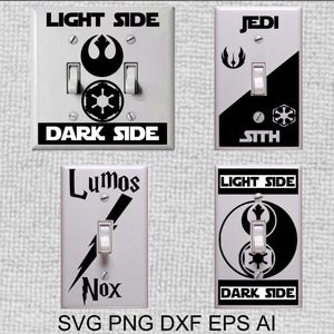 Lichtschalter Cover Aufkleber SVG: 4 Sci-Fi Designs für Schneidemaschinen, Drucker & Laser