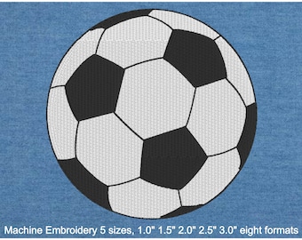 Mini Machine Embroidery, Soccer Ball, 5 sizes, 1.0" 1.5" 2.0" 2.5" 3.0" Eight formats, pes dst exp hus pcs vip vp3 jef