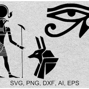 Ägyptische Götter Vinyl Aufkleber SVG - Digitale Dateien für Cricut, Laserschneiden und Sublimation