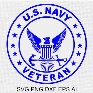 Calcomanía SVG de veterano de la Marina de los EE. UU.: Diseño digital para cortadoras de vinilo, impresoras y máquinas láser