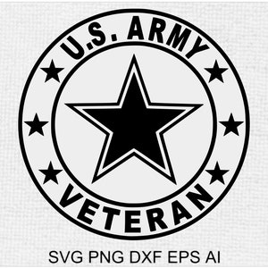 Calcomanía SVG de veterano del ejército: descarga digital para cortadoras de vinilo, impresoras y grabadoras láser