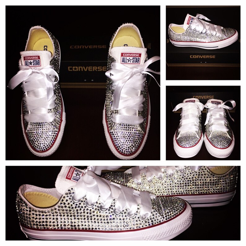 bedazzled white converse