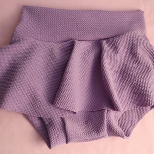High waist Baby Sk. Shorts w Matching Bow Baby Bummies, Bloomers, Girl, Diaper cover, Summer,  Lavander