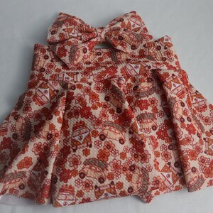 High waist Baby Sk. Shorts w Matching Bow Baby Bummies, Bloomers, Girl, Diaper cover, Summer Retro, hippie, flowers