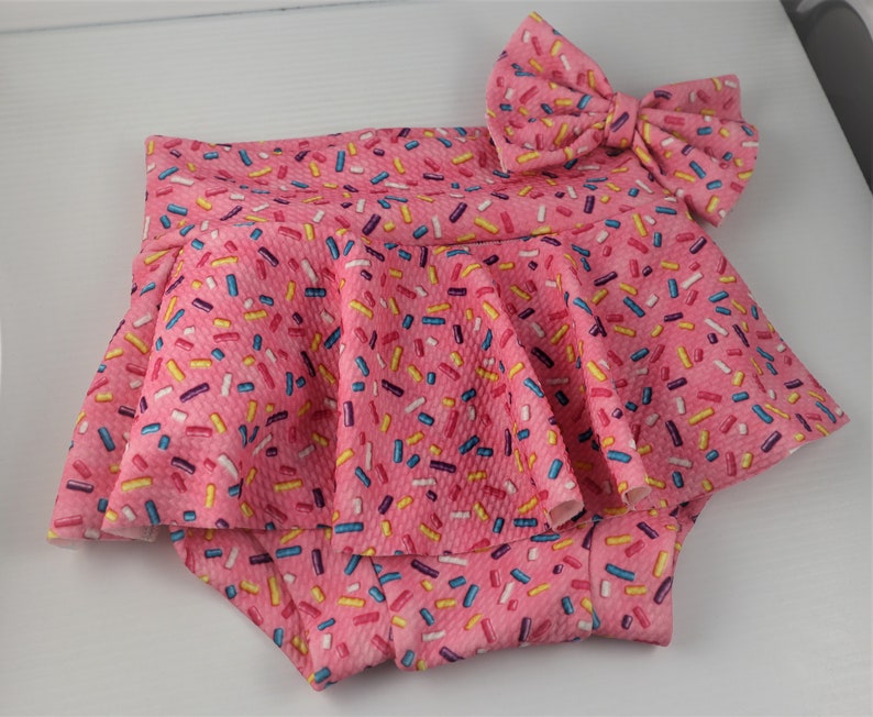 High Waist Baby Sk. Shorts W Matching Bow Baby Bummies Etsy