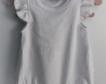 Infant Baby Sleeveless Romper – 100% Cotton – Black Embroidery Screen Print Blanks HTV DTG