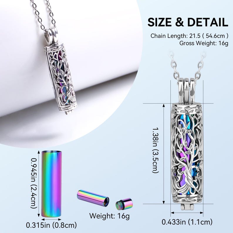Stainless Steel Urn Necklace With Tree of Life Design for Ashes ...