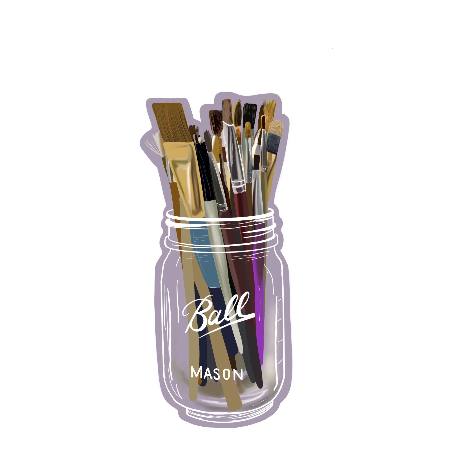 Artist Paintbrush Sticker Waterproof Etsy