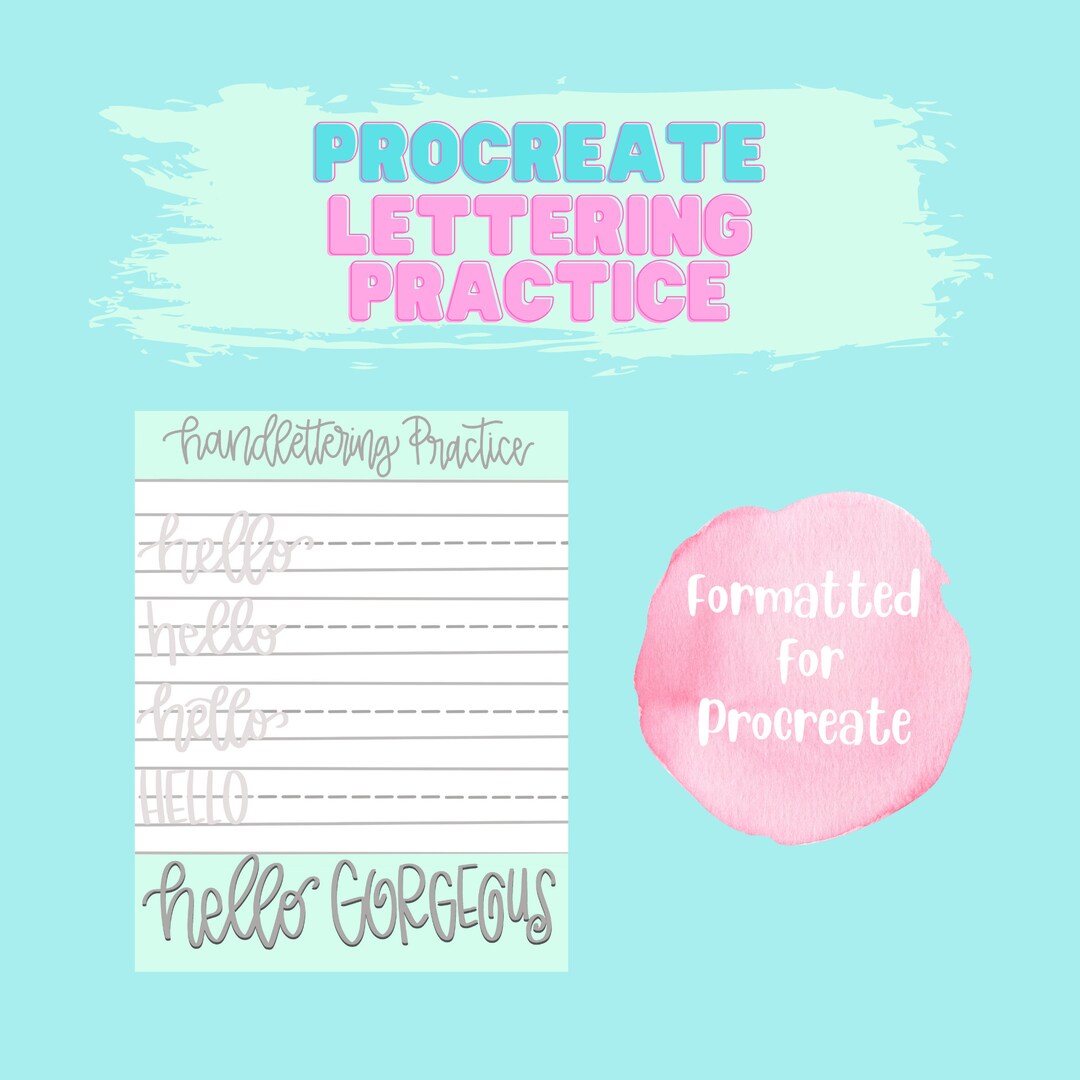 Lettering Practice Digital Download, Handlettering Procreate Practice ...