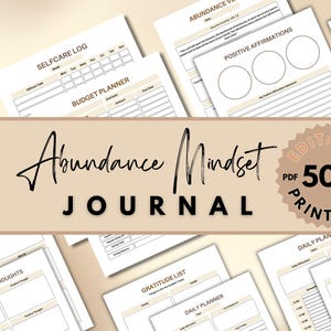 Überfluss Geld Mindset Journal Vorlage Bundle | Geld Mindset Wachstum Journal |  Canva Template für Spirituelle Manifestation.