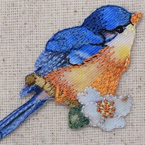 Blue Bird Bluebird Facing Right Iron on Applique | Etsy