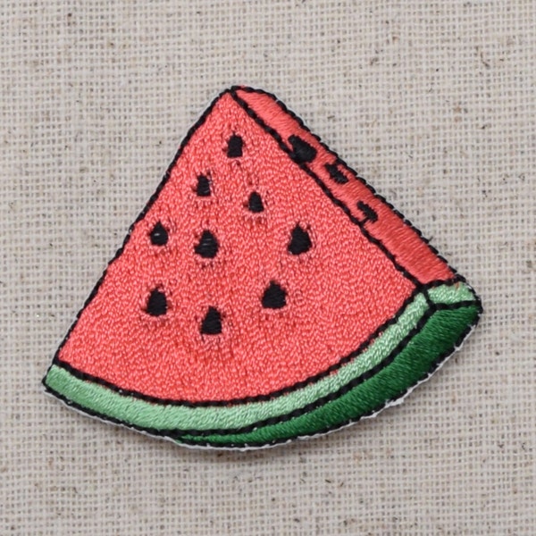 Watermelon Slice - Pink - Fruit - Iron on Applique - Embroidered Patch - 696503-A