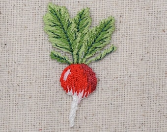 Turnip - Radish - Garden Vegetable - Embroidered Patch - Iron on Applique - 150367-A