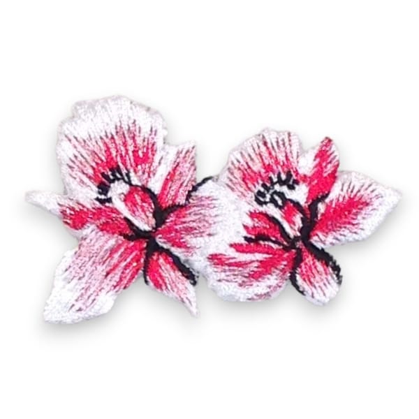 Pink Orchids, Tropical Flower, Iron on Patch