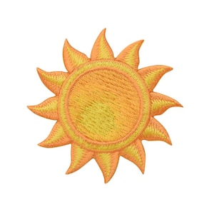 Yellow Sun - Tropical - Summer - Iron on Applique - Embroidered Patch