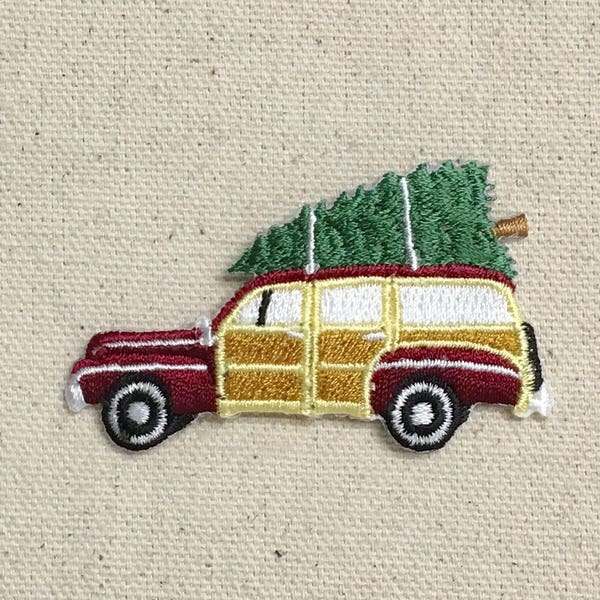 Woodie/Sedan - Christmas Tree - Wagon - Iron on Applique - Embroidered Patch - 697272-A