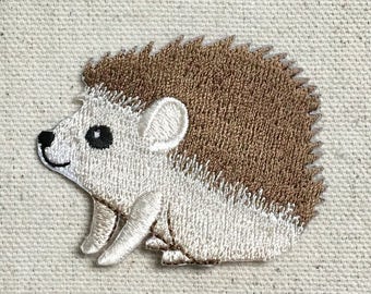 Baby Hedgehog Purple Green Floral Flowers Iron On Embroidery Patch MTCoffinz Choose Size