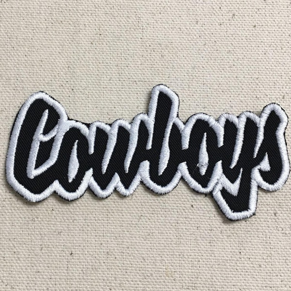 Cowboys - Color Choice - Mascot - Team Name - Words - Iron on Applique - Embroidered Patch