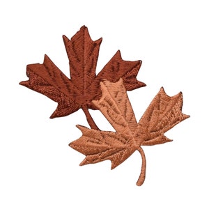 Brown Leaves Tree Leaf - Fall - Brown/Light Brown - Embroidered Patch - Iron on Applique