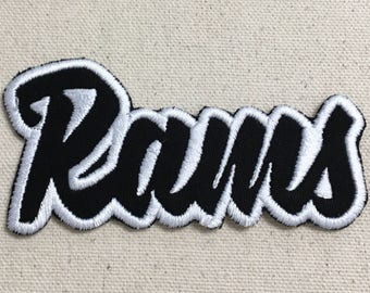 Rams - Elección de colores - Mascota - Nombre del equipo - Palabras - Aplique termoadhesivo - Parche bordado