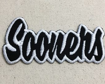 Sooners - Color Choice - Mascot - Team Name - Words - Iron on Applique - Embroidered Patch