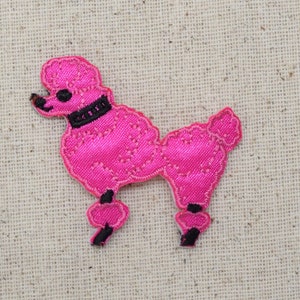 2&quot; Hot Pink Poodle, Facing Left, Iron on Patch