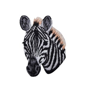 Zebrahuvud - Naturligt djur - Broderad stryklapp