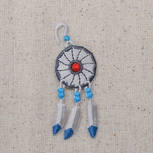 Indian - Dreamcatcher with Feathers - Southwest - Iron on Applique - Embroidered Patch - 695733A