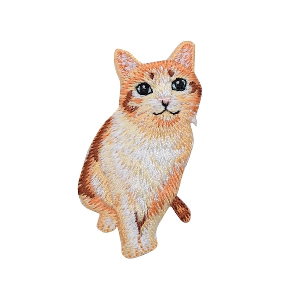 Orange Tabby Cat, Pets, Realistic, Kitten, Animals, Embroidered, Iron on Patch