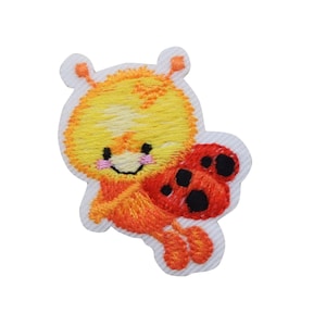 Children&#39;s Ladybug - Flying Left - Iron on Embroidered Patch