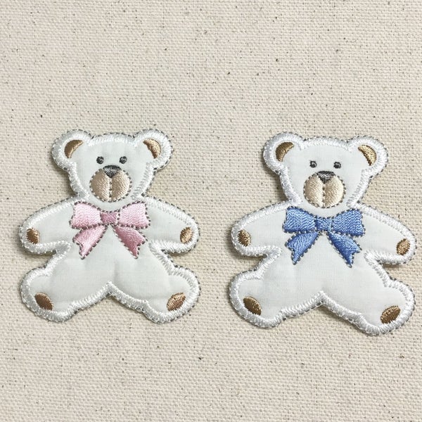Bear Applique Footie - Cream