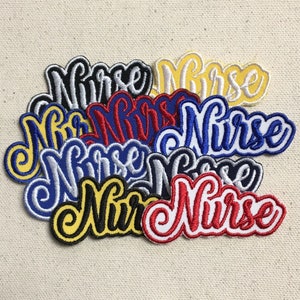 Nurse - 1.25&quot; x 2.5&quot; - Medical - Iron on Applique - Embroidered Patch
