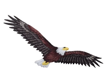 American Bald Eagle - Soaring - Bird - Iron on Embroidered Patch