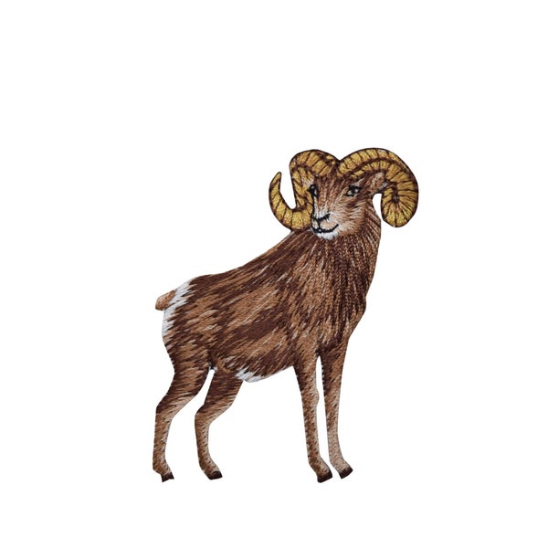 Ram - Big-Horned Sheep - Animals/Natural - Iron on Applique - Embroidered Patch - 28415-A