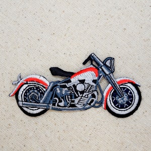 Black/Red/Gray - Motorcycle - Iron on Applique - Embroidered Patch - AP-511005