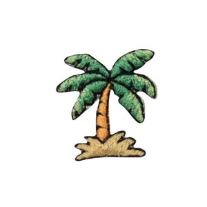 Small - Mini - Tropical Palm Tree - Iron on Applique - Embroidered Patch - 155549A