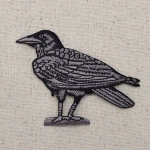 Raven, Black Crow, Birds, Facing Left or Right, Iron on Patch image 3