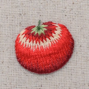 Red Tomato - Fruit - Vegetable Garden - Embroidered Patch - Iron on Applique