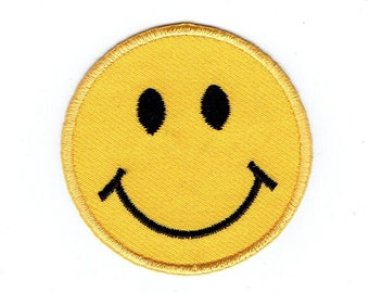 Smiling Face, Embroidered, Iron on Patch